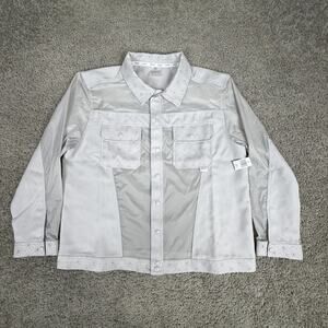 Disney EPCOT Jacket Mens XL Gray Spaceship Earth Snap Front Windbreaker